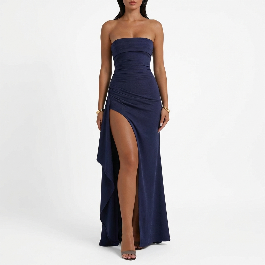 Olivia | Women's Maxi Dress With Strapless Neckline And Thigh Slit | Glamorous