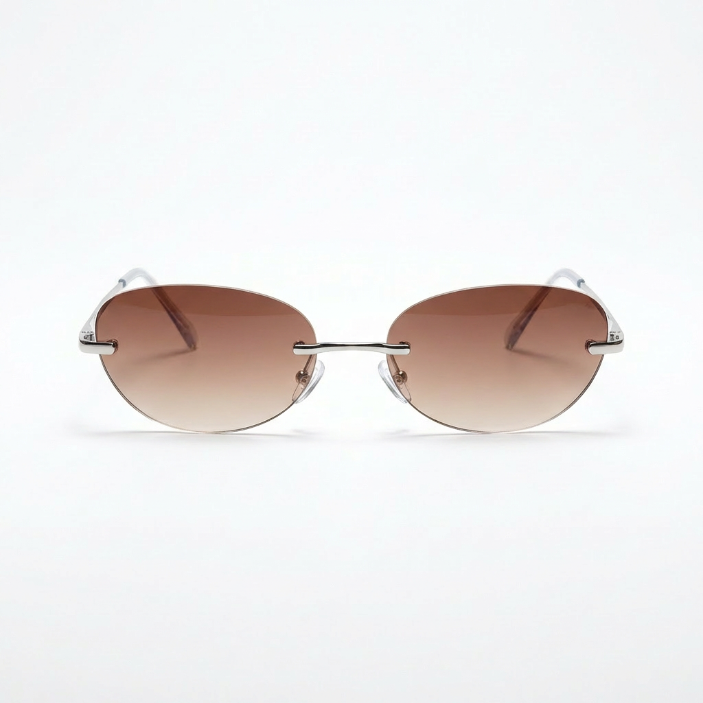Olivia | Women's Rimless Sunglasses With Curved Edges And Lightweight Build | Bold