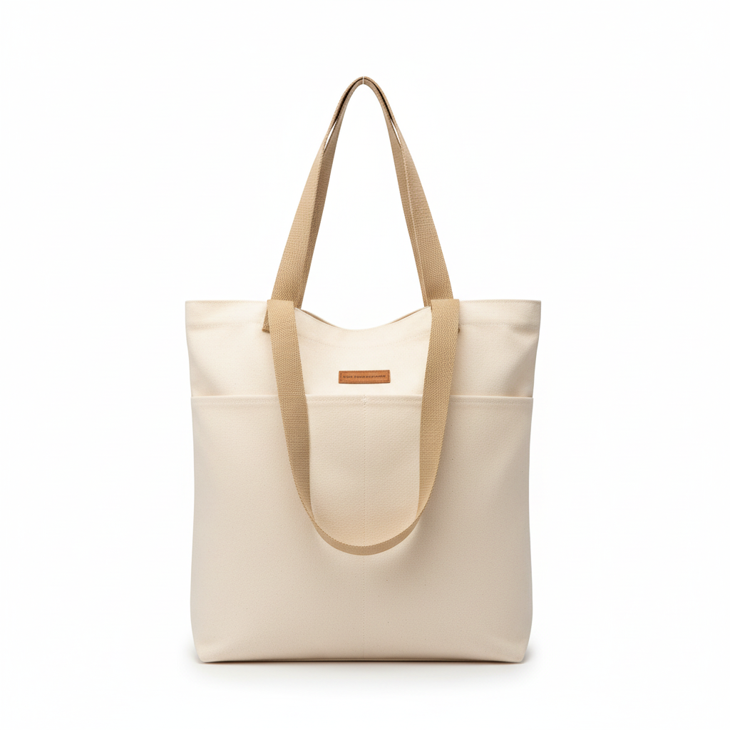 Olivia | Women's Tote Bag With Contrast Straps And Front Pockets | Casual