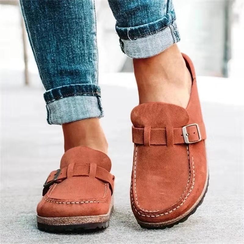 Women's Casual Suede Buckle Loafers With Comfort Sole
