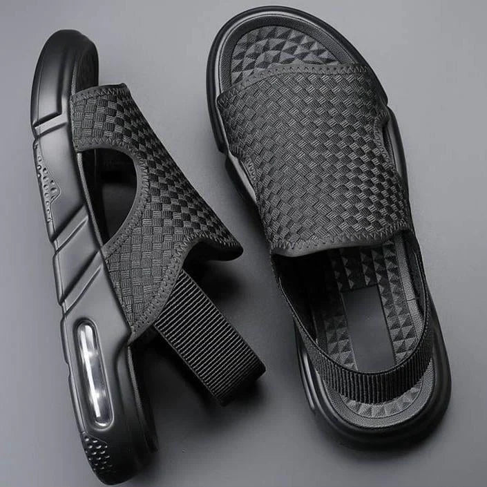 Men's Slip-on Sandals With Breathable Upper & Cushioned Air Sole