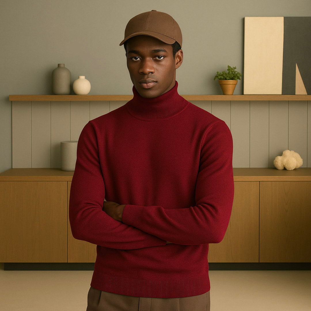 Premium Cashmere Turtleneck Sweater for Men – Soft, Lightweight, Classic Fit, Versatile Layering