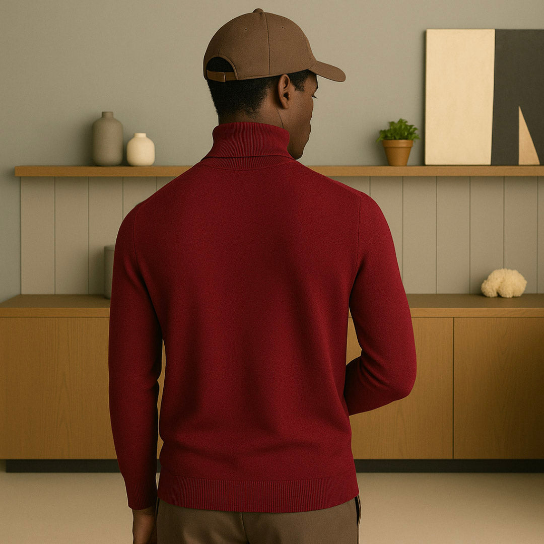 Premium Cashmere Turtleneck Sweater for Men – Soft, Lightweight, Classic Fit, Versatile Layering