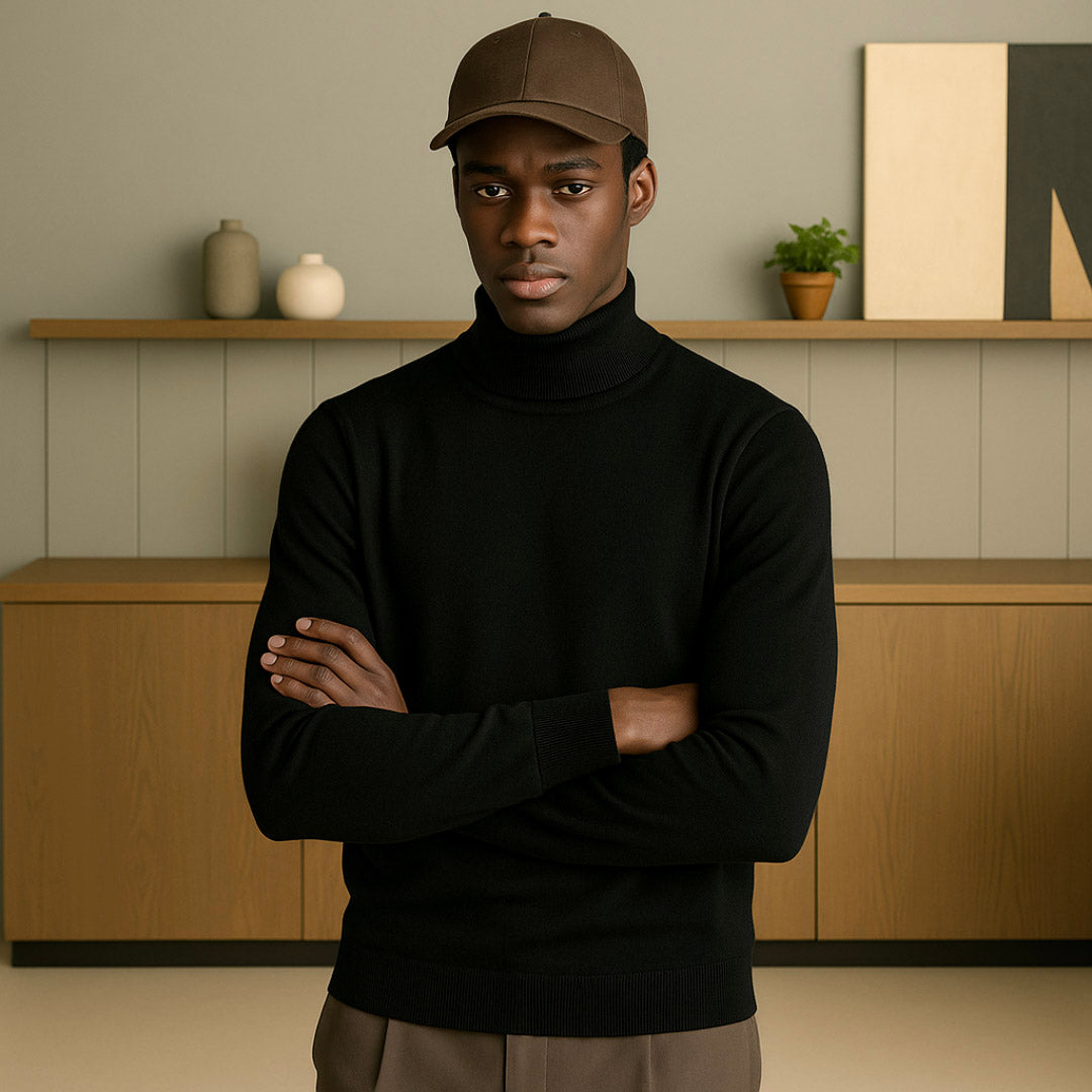 Premium Cashmere Turtleneck Sweater for Men – Soft, Lightweight, Classic Fit, Versatile Layering