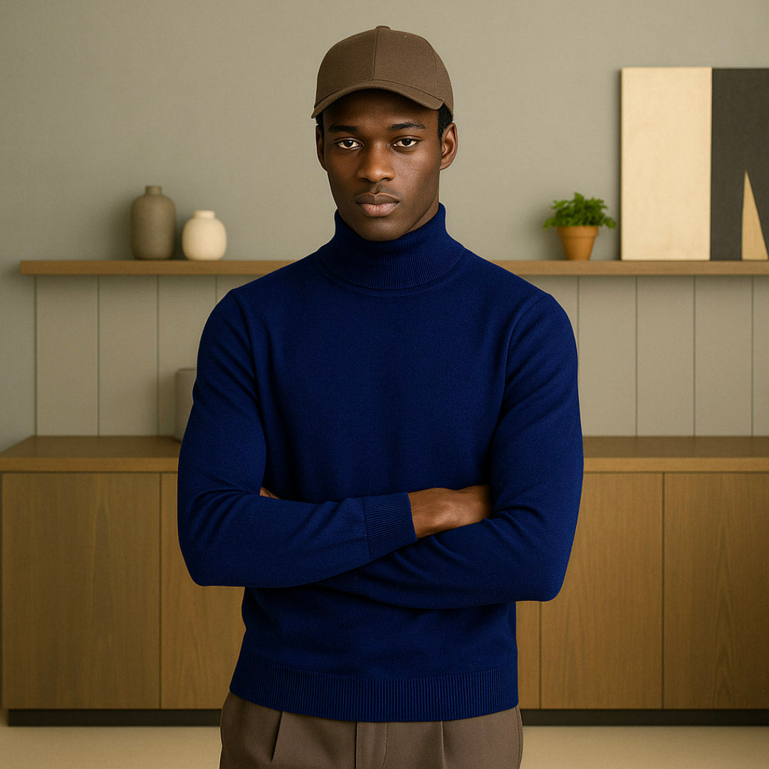 Premium Cashmere Turtleneck Sweater for Men – Soft, Lightweight, Classic Fit, Versatile Layering