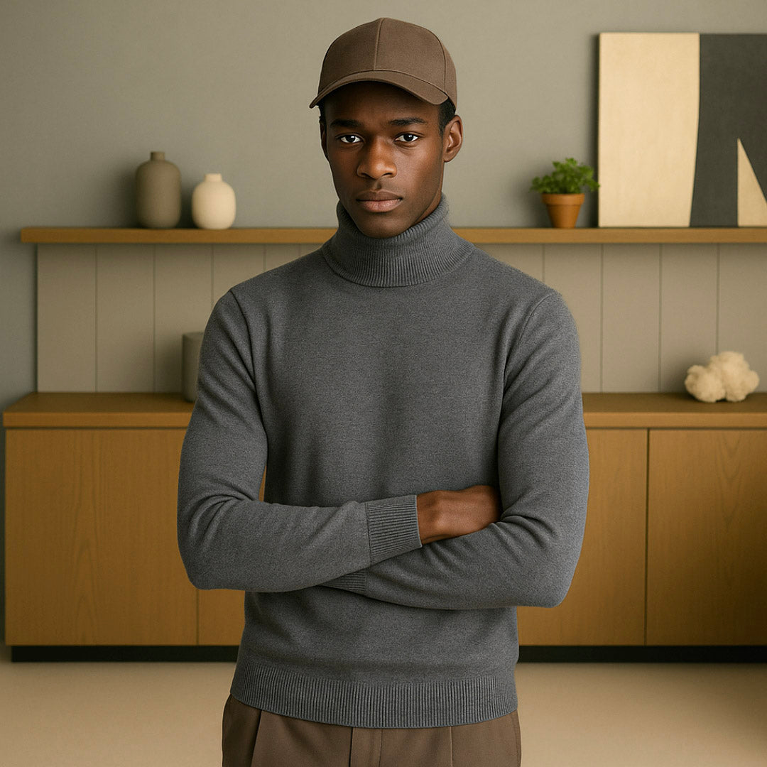 Premium Cashmere Turtleneck Sweater for Men – Soft, Lightweight, Classic Fit, Versatile Layering