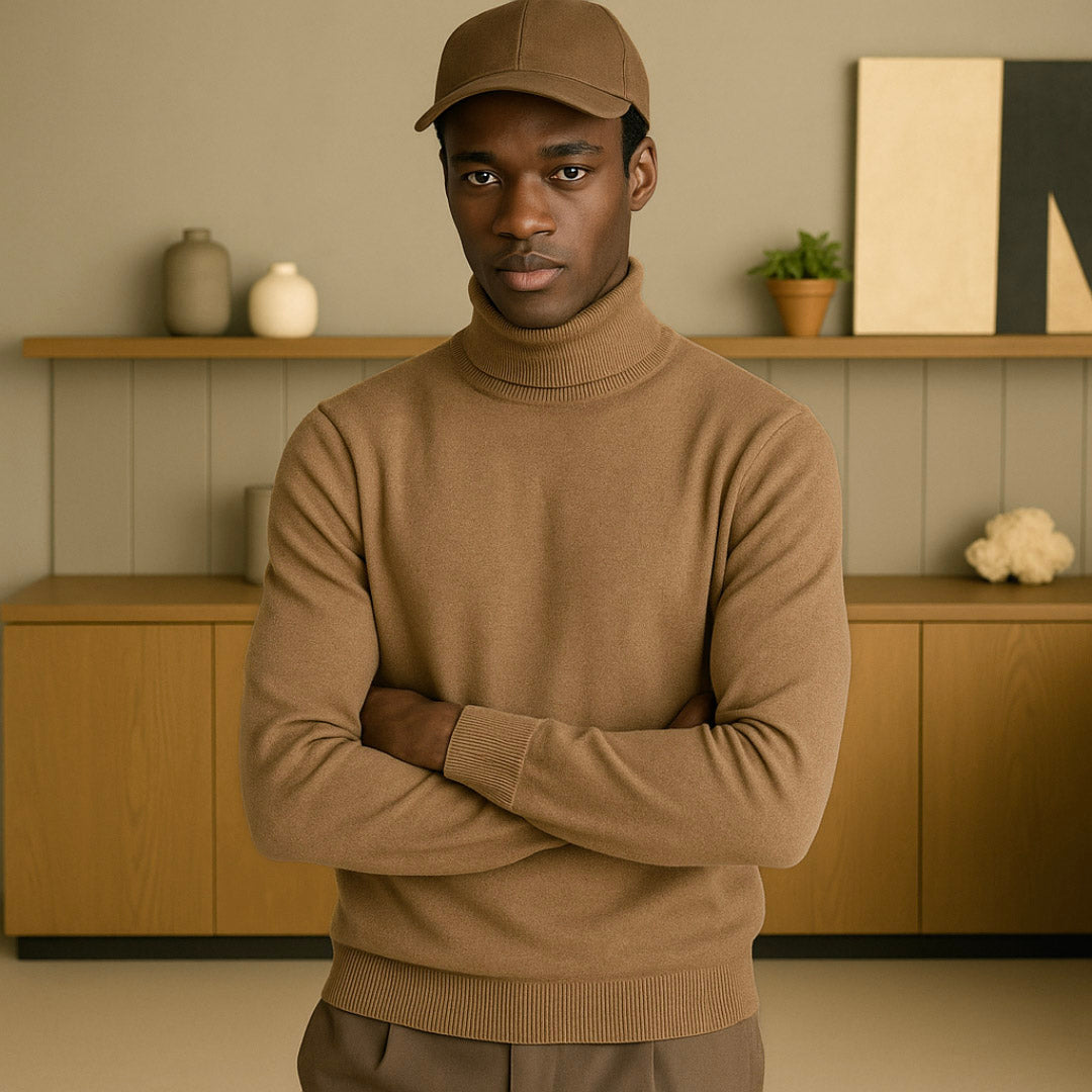 Premium Cashmere Turtleneck Sweater for Men – Soft, Lightweight, Classic Fit, Versatile Layering