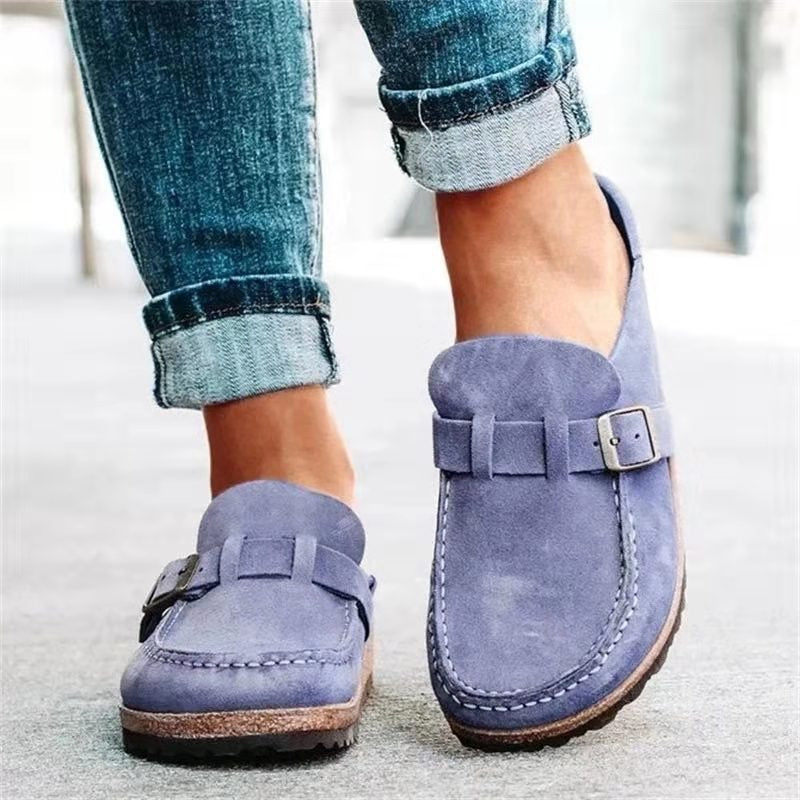 Women's Casual Suede Buckle Loafers With Comfort Sole