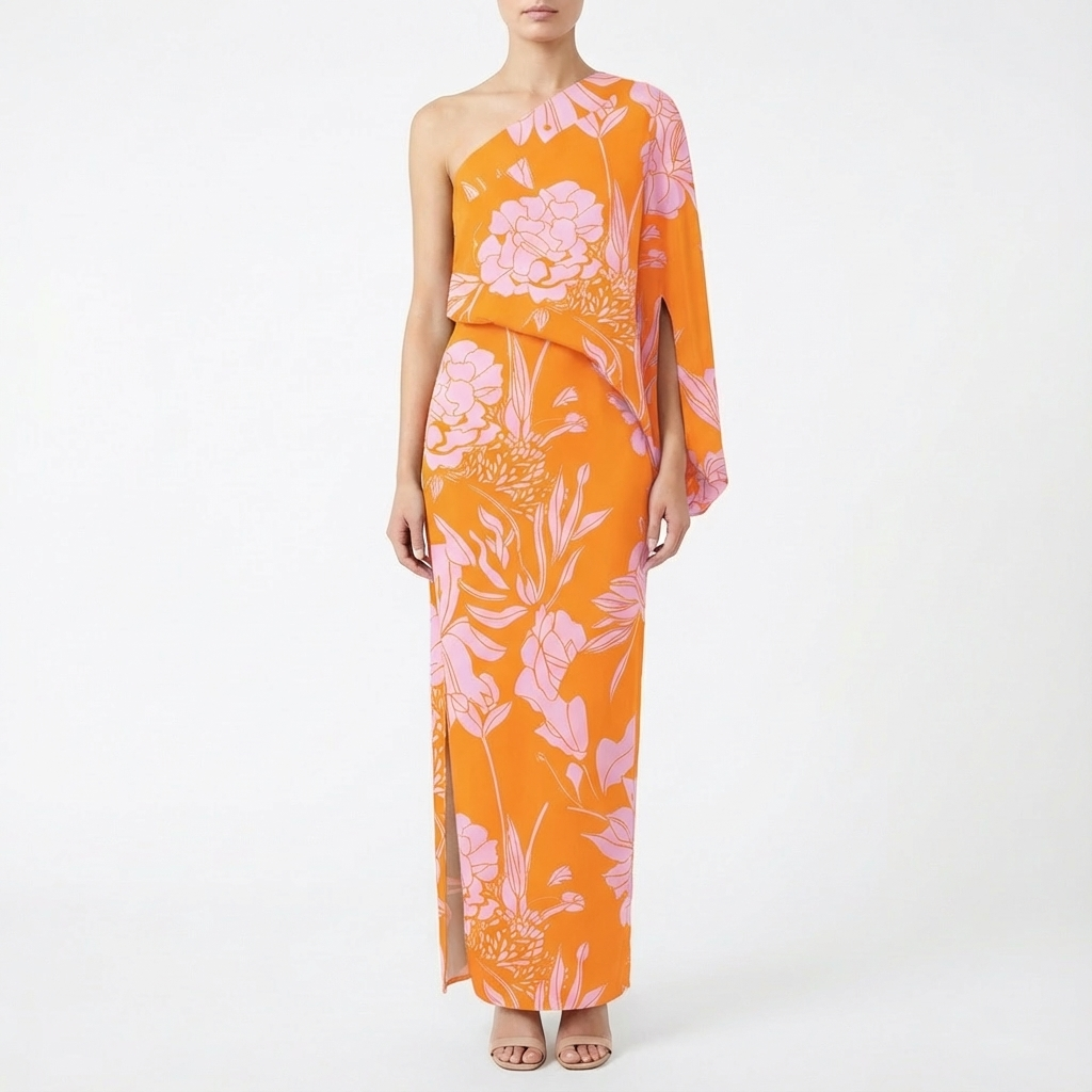 Rachel | Women's One Shoulder Floral Maxi Dress