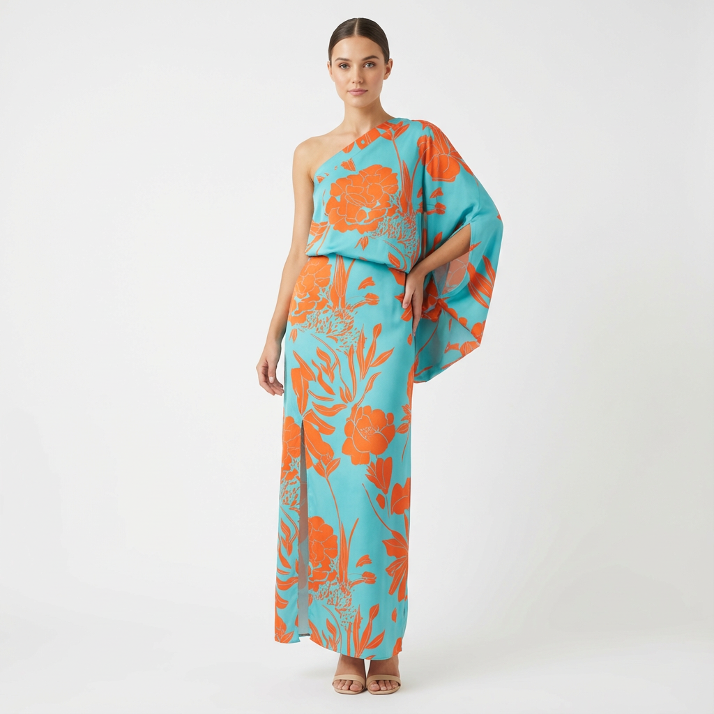 Rachel | Women's One Shoulder Floral Maxi Dress
