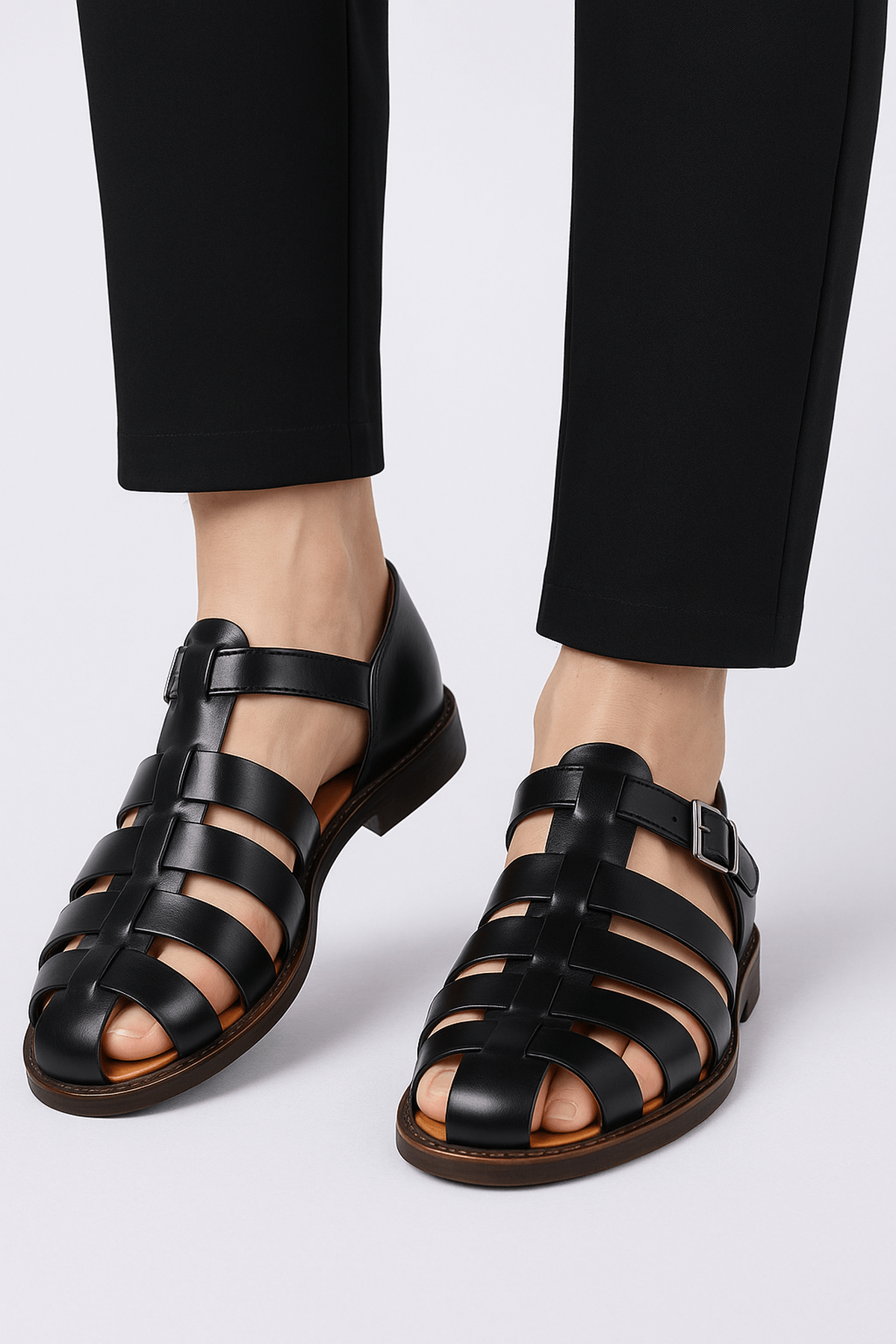 Men's Roman Faux Leather Buckle Sandals