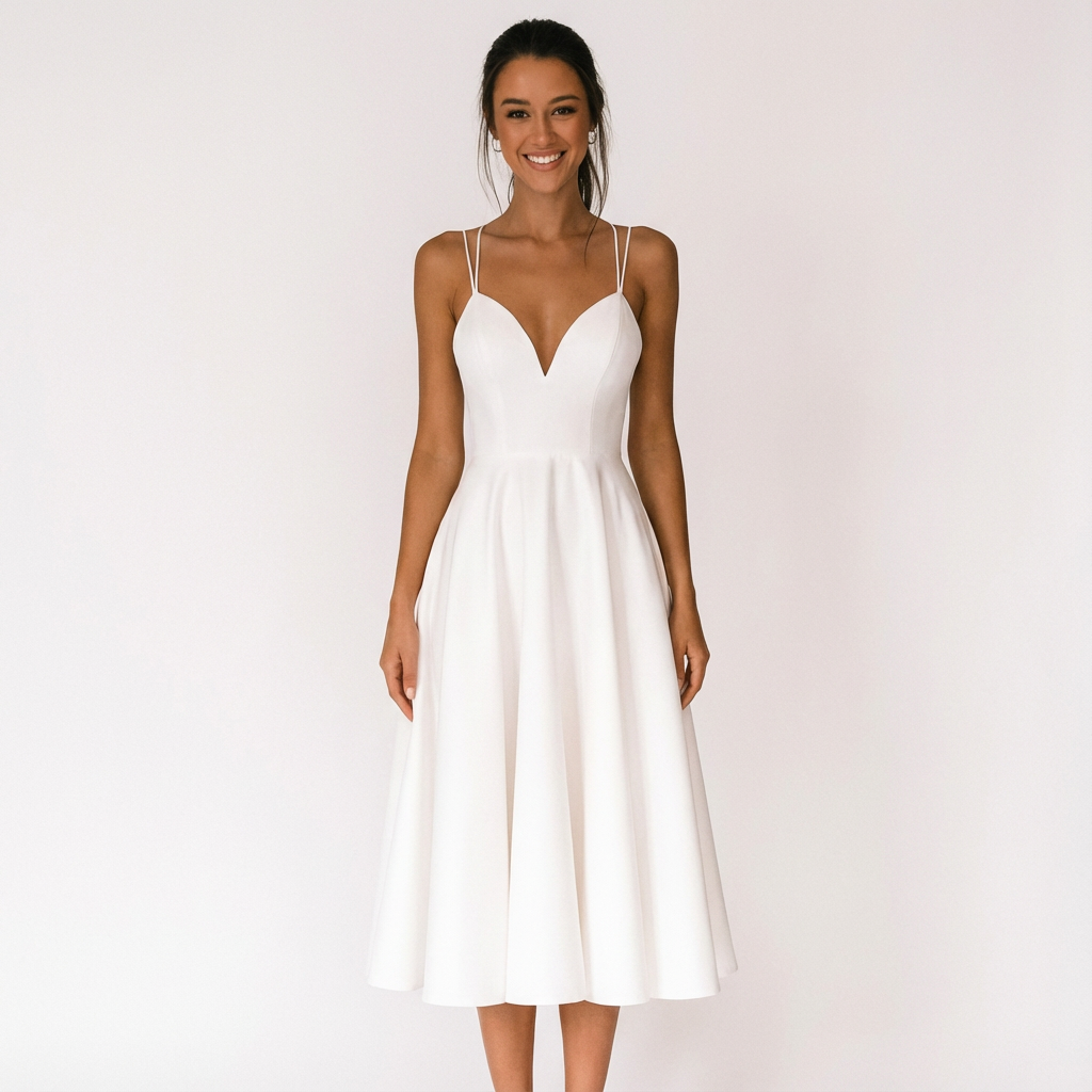 Rosie | Women's Midi Dress With Sweetheart Neckline And Full Skirt | Classic