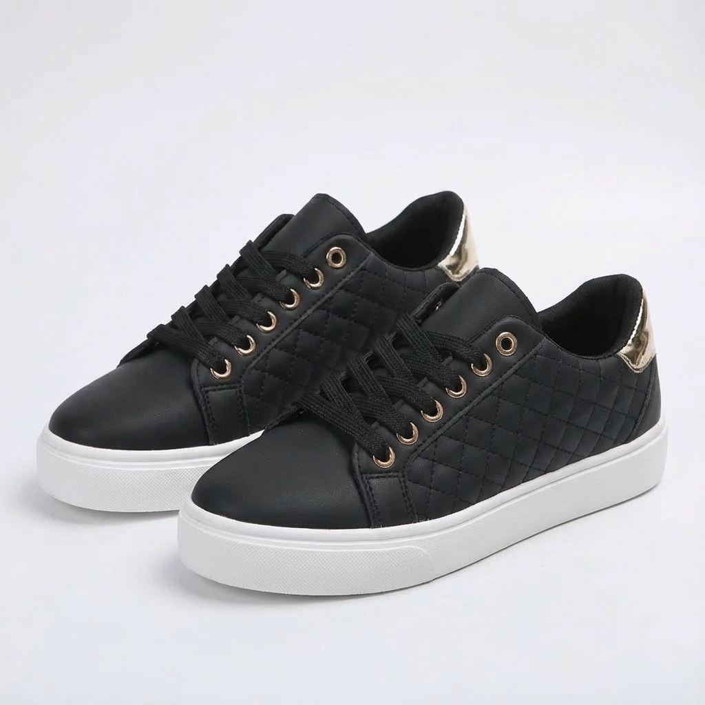 Ruth | Women's Quilted Lace-Up Low Top Sneakers