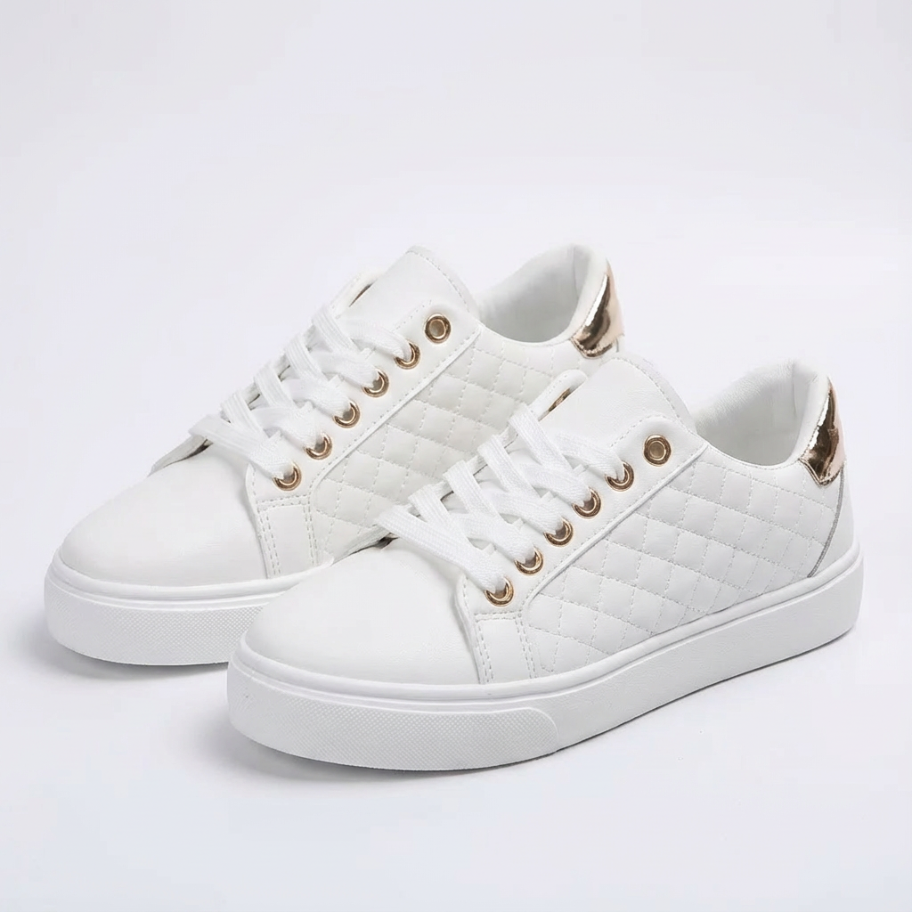 Ruth | Women's Quilted Lace-Up Low Top Sneakers