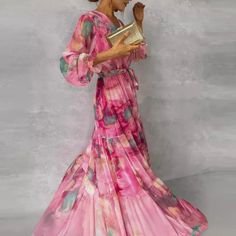 FLORAL MAXI SUMMER DRESS FOR WOMEN
