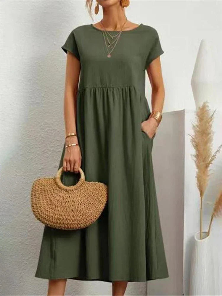Women's Casual Summer V-neck Top With Short Sleeves