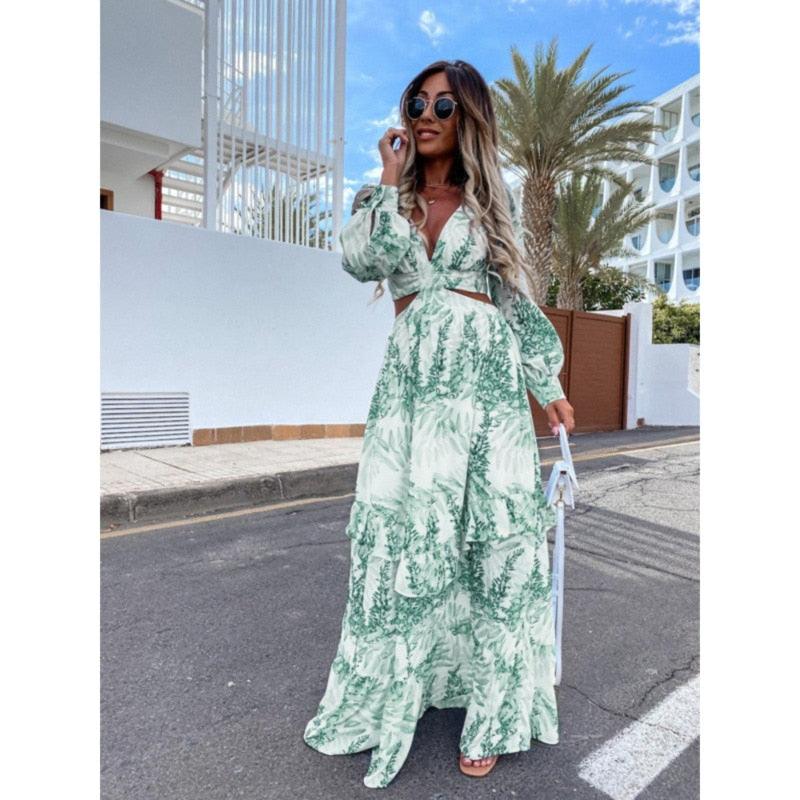 STYLISH FLORAL PRINT MAXI FLORAL DRESS