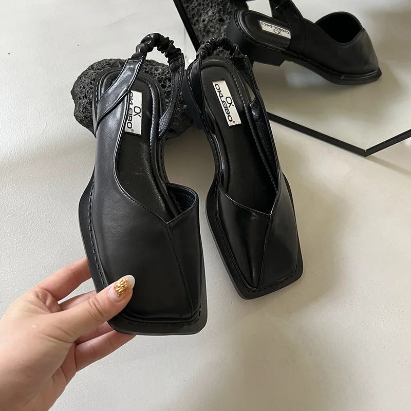 Women's Slingback Sandals With Square Toe Design