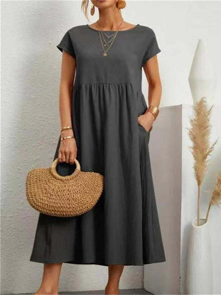 Women's Casual Summer V-neck Top With Short Sleeves