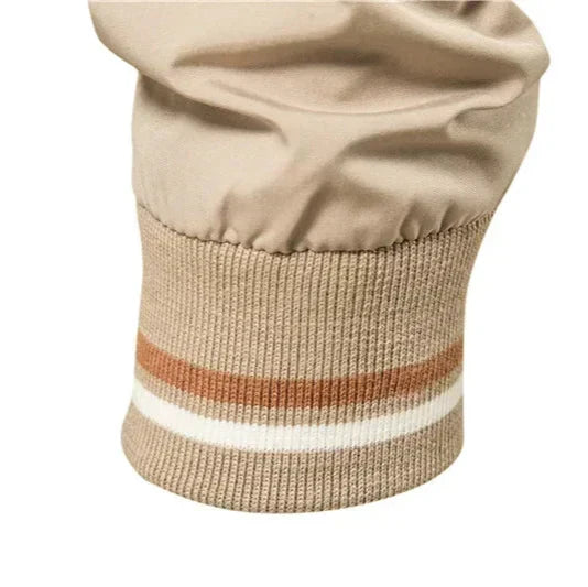 Men's Lightweight Zip-up Bomber Jacket With Ribbed Trim
