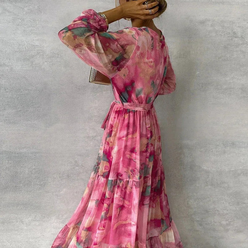 FLORAL MAXI SUMMER DRESS FOR WOMEN