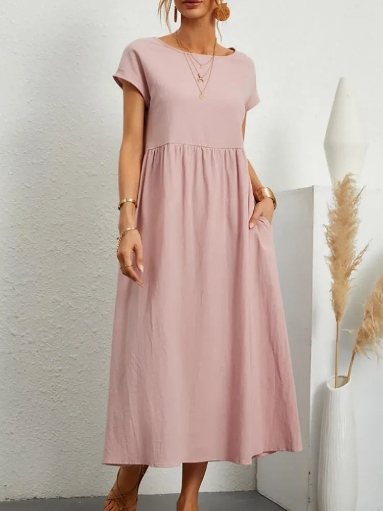 Women's Casual Summer V-neck Top With Short Sleeves