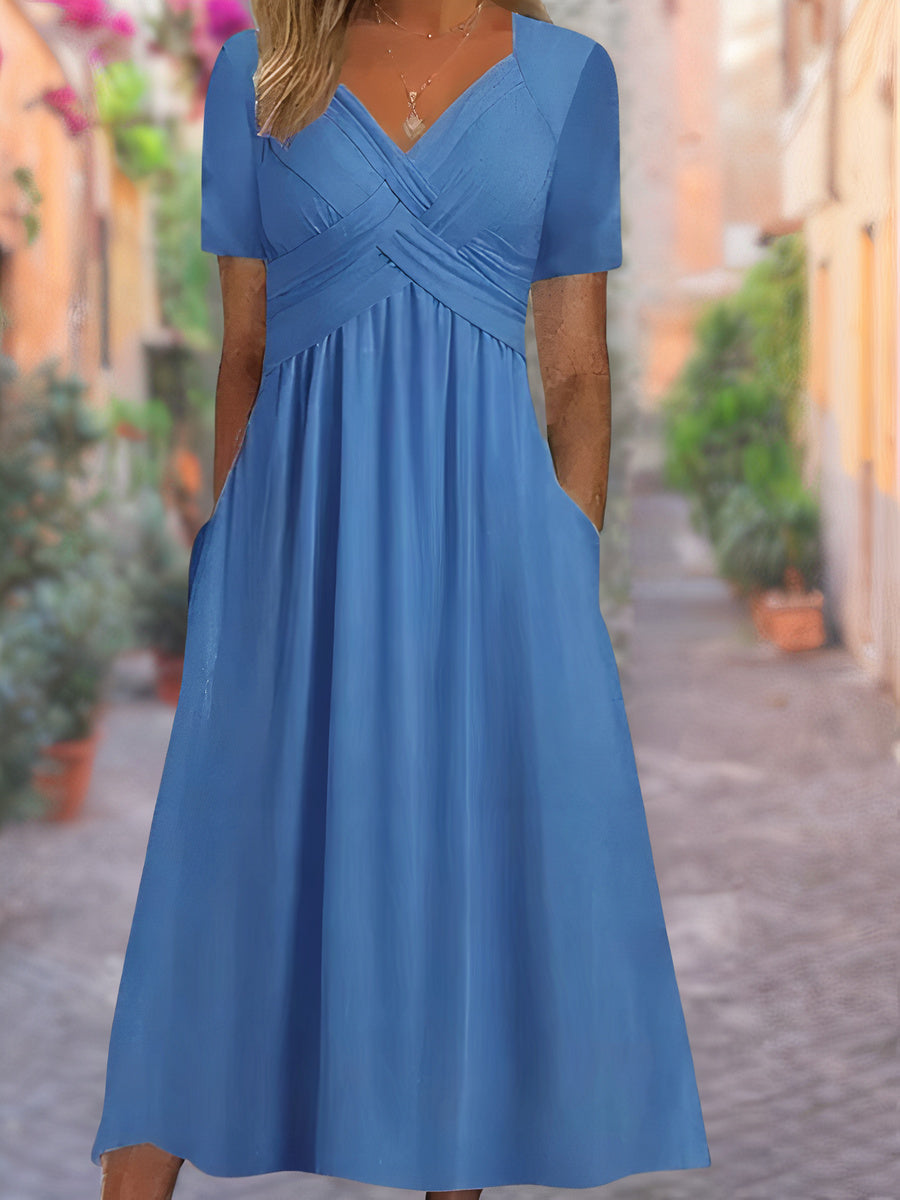 Women's Summer Maxi Dress With V-neck
