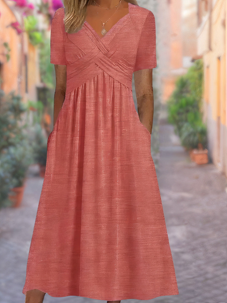 Women's Summer Maxi Dress With V-neck