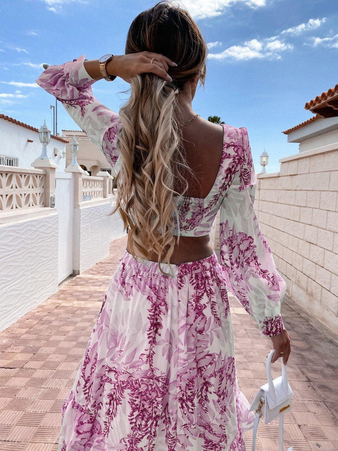 STYLISH FLORAL PRINT MAXI FLORAL DRESS
