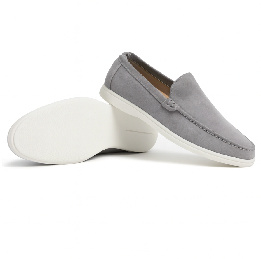 MEN'S SUEDE LOAFERS WITH LOW HEEL