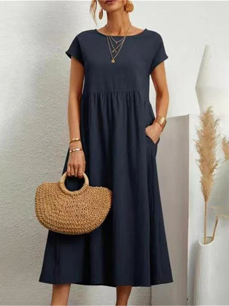Women's Casual Summer V-neck Top With Short Sleeves