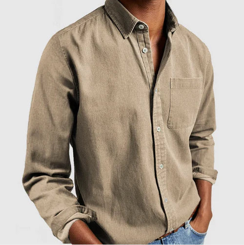 Men's Soft Cotton Blend Shirt with Classic Collar