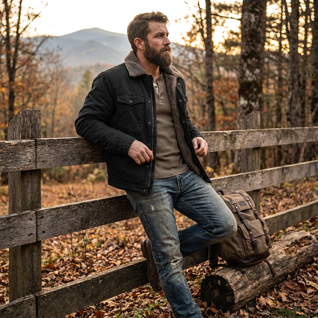 Steven | Men's Sherpa Collar Button-Down Jacket