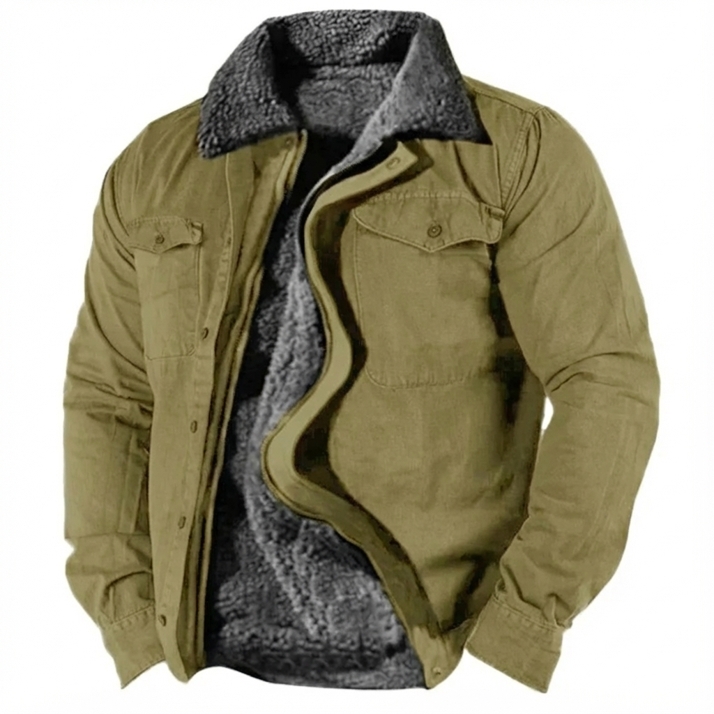 Steven | Men's Sherpa Collar Button-Down Jacket