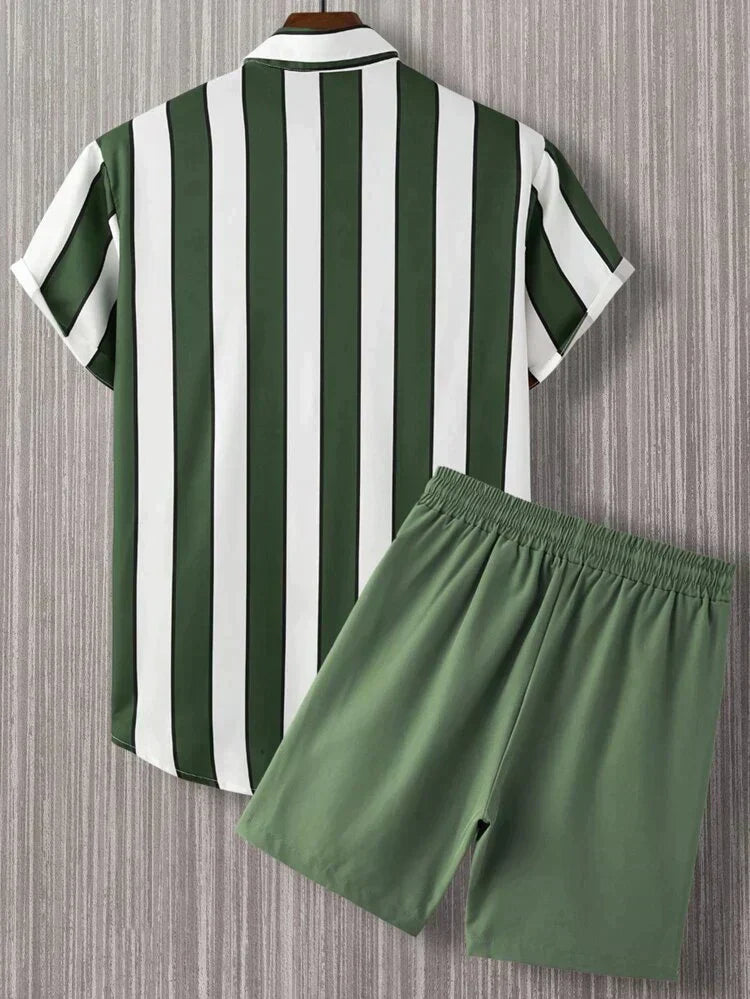 Summer Striped Two Piece Set for Men