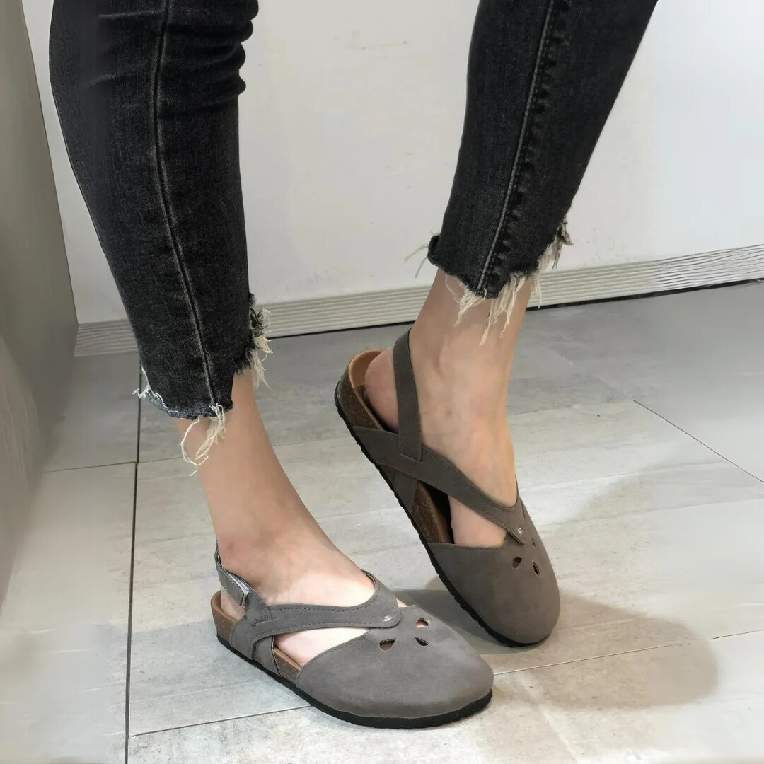 Women's Orthopedic Slingback Sandals With Cross Straps And Closed Toe