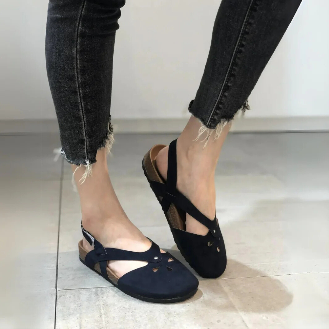 Women's Orthopedic Slingback Sandals With Cross Straps And Closed Toe