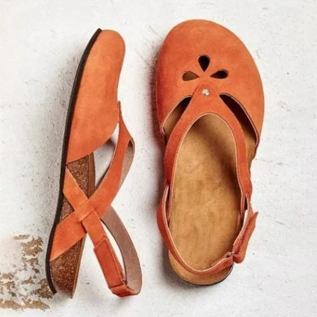 Women's Orthopedic Slingback Sandals With Cross Straps And Closed Toe