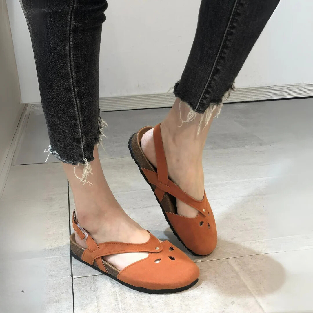 Women's Orthopedic Slingback Sandals With Cross Straps And Closed Toe