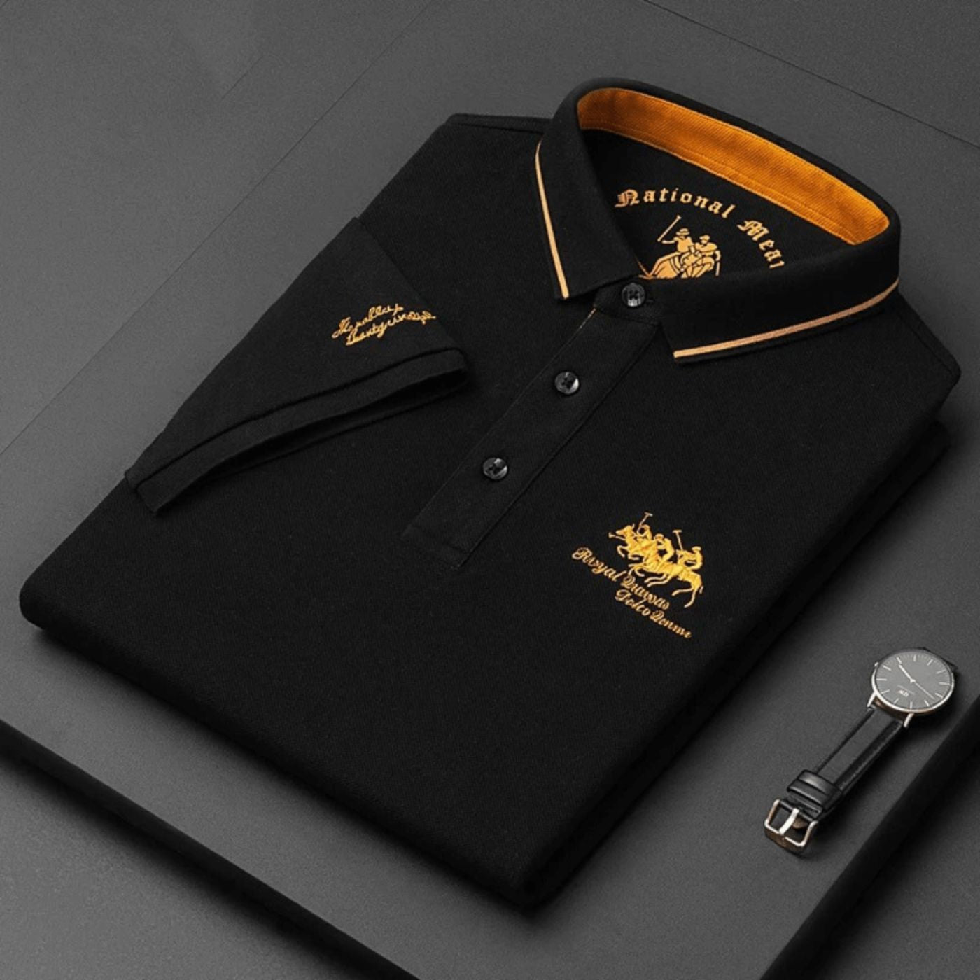 Men's Short Sleeve Polo Shirt With Embroidered Logo