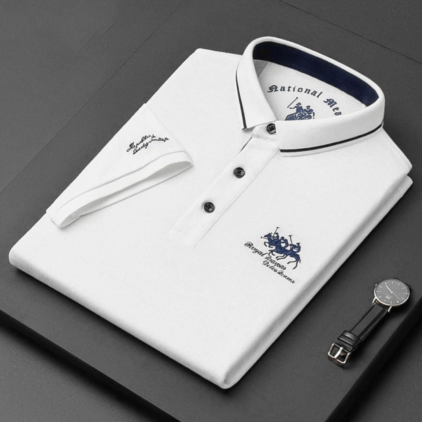 Men's Short Sleeve Polo Shirt With Embroidered Logo