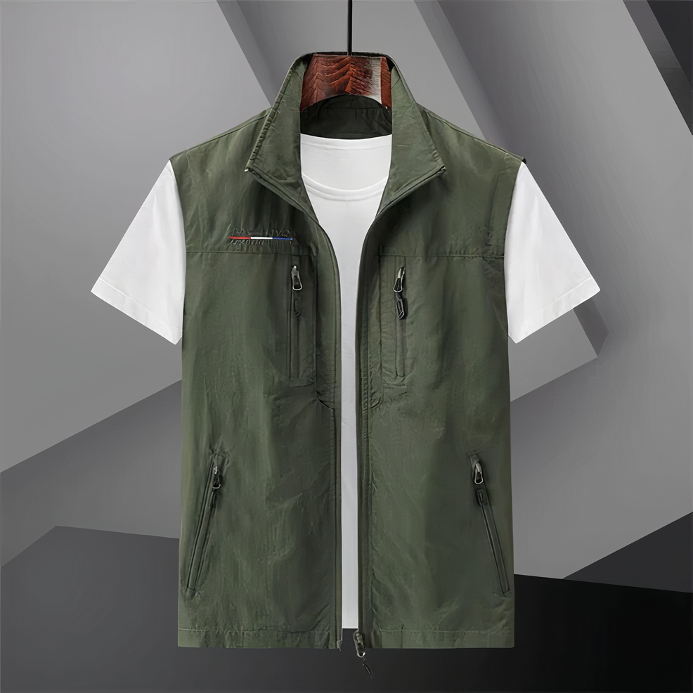 MEN'S COTTON UTILITY VEST WITH MULTI POCKETS