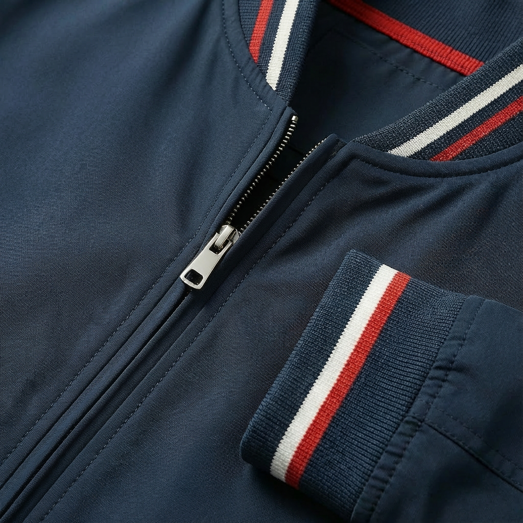 Willard | Men's Ribbed Trim Zip Bomber Jacket