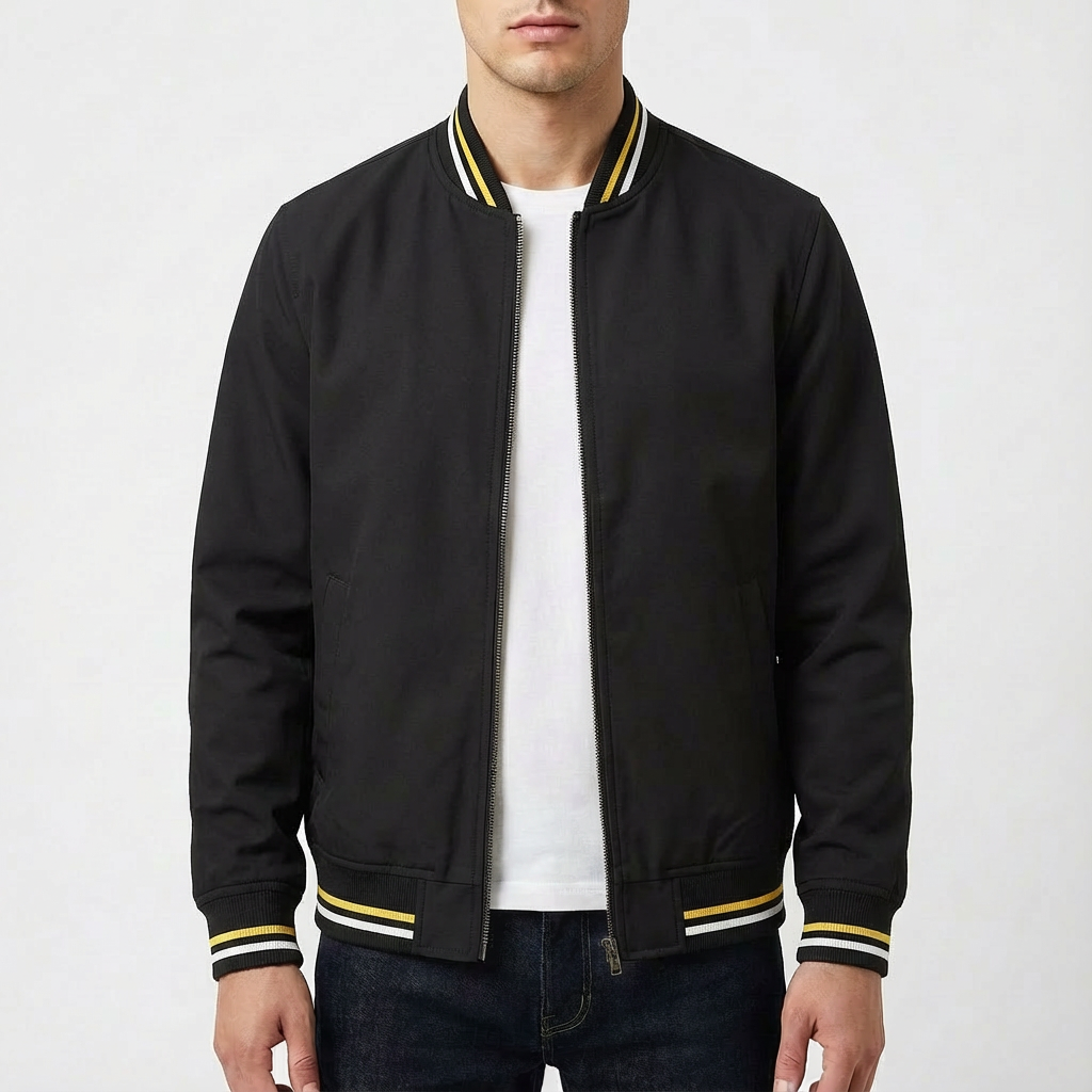 Willard | Men's Ribbed Trim Zip Bomber Jacket
