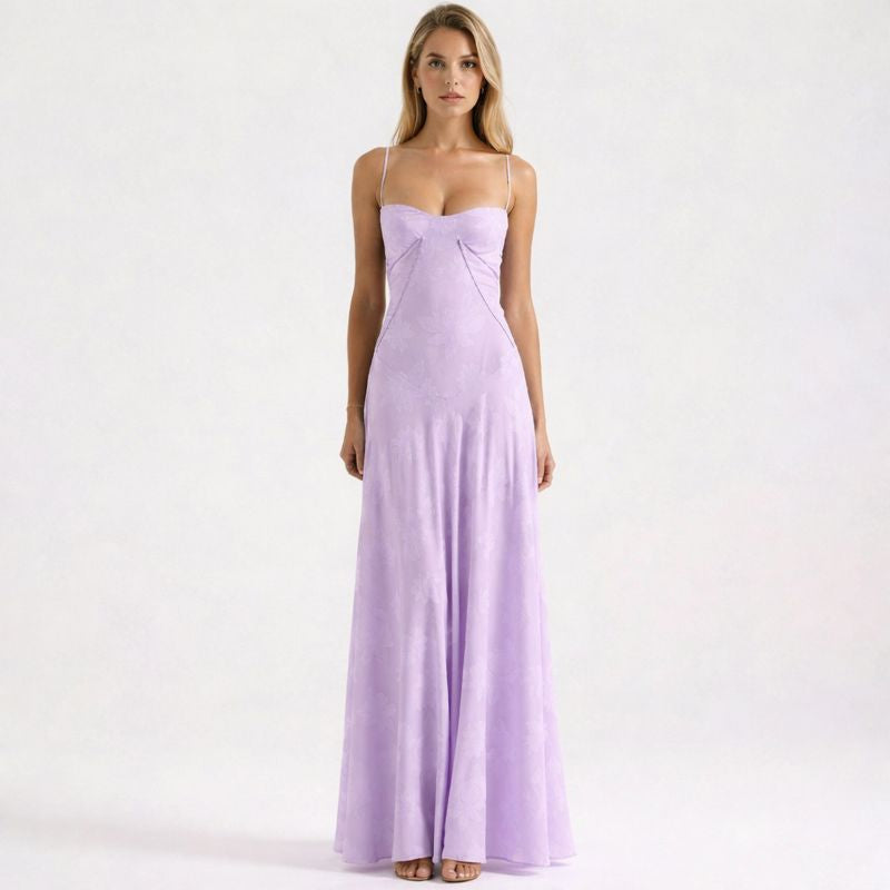 Willow | Women's Maxi Dress With Sweetheart Neckline And Floral Print | Romantic