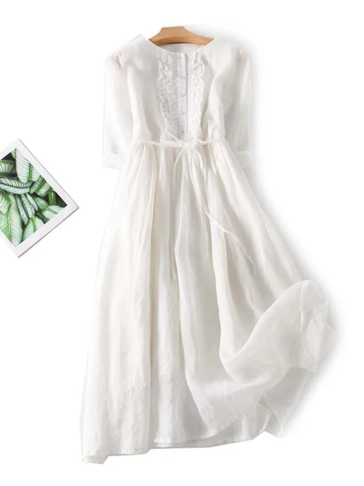Stylish Linen Dress - Airy and Comfortable