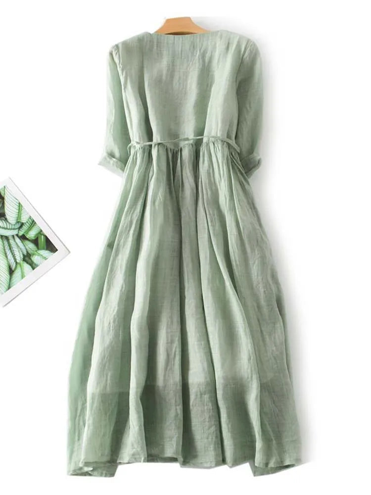 Stylish Linen Dress - Airy and Comfortable