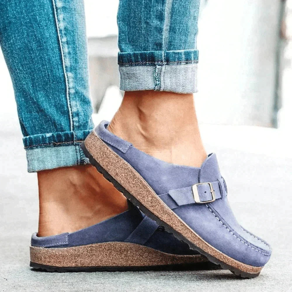 Women's Casual Suede Buckle Loafers With Comfort Sole
