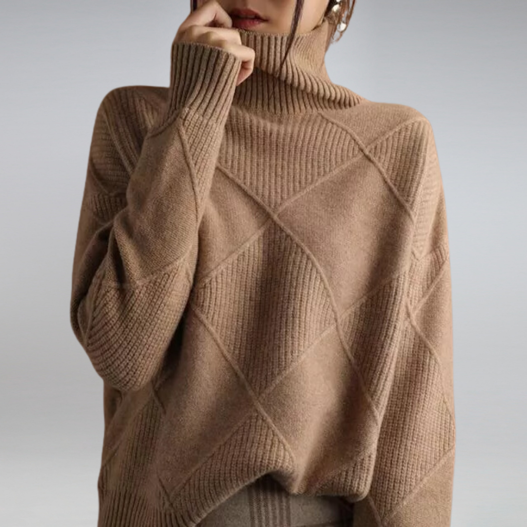 Women's Jumper With Diamond Knit Pattern | Knit