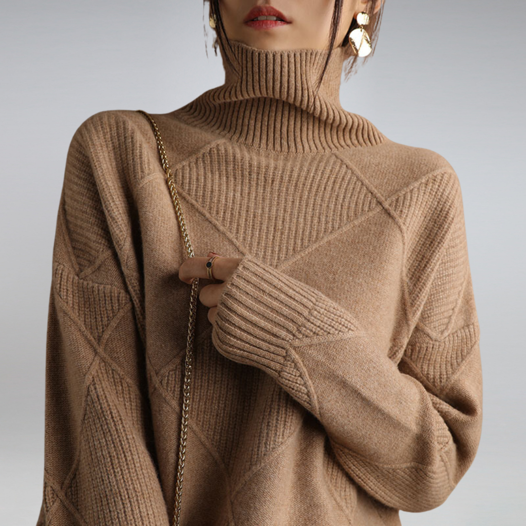 Women's Jumper With Diamond Knit Pattern | Knit